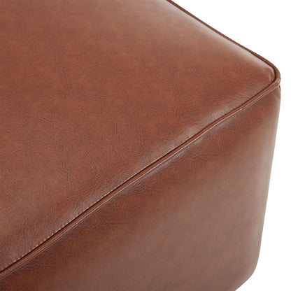 Alilang 30.00 inches Square Faux Leather Ottoman Pouf with Modern Design