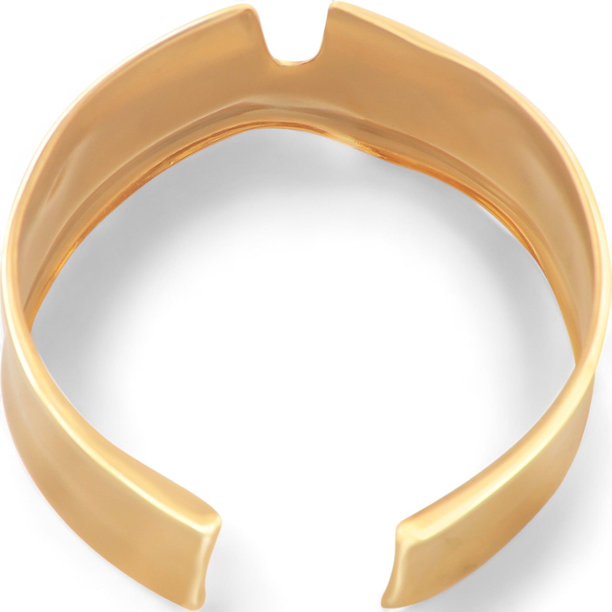 Women's Sculptural Gold Tone Cuff Bracelet Geometric Statement Design