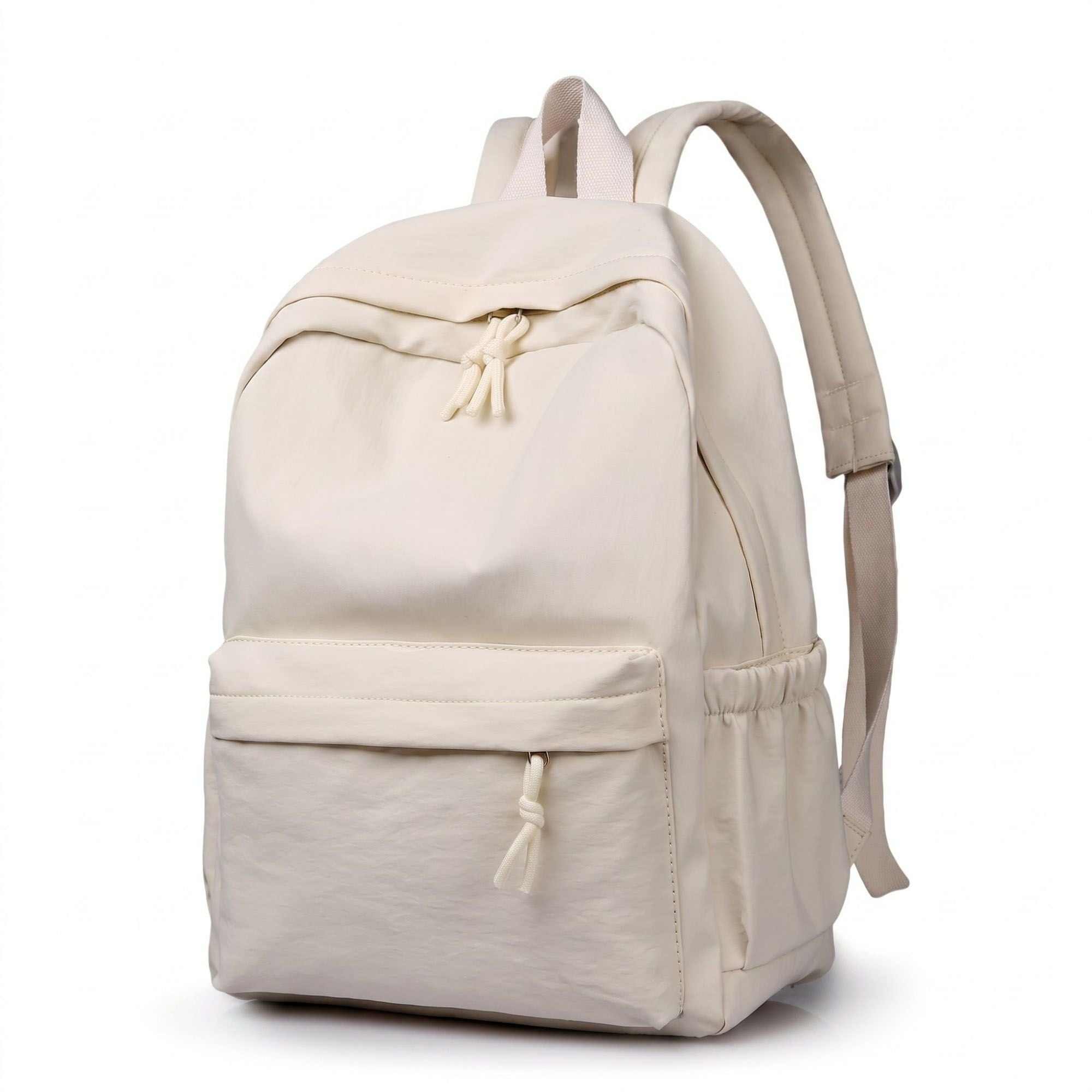 Lightweight Crinkle Multi-Pocket Backpack with Padded Straps and Side Pockets