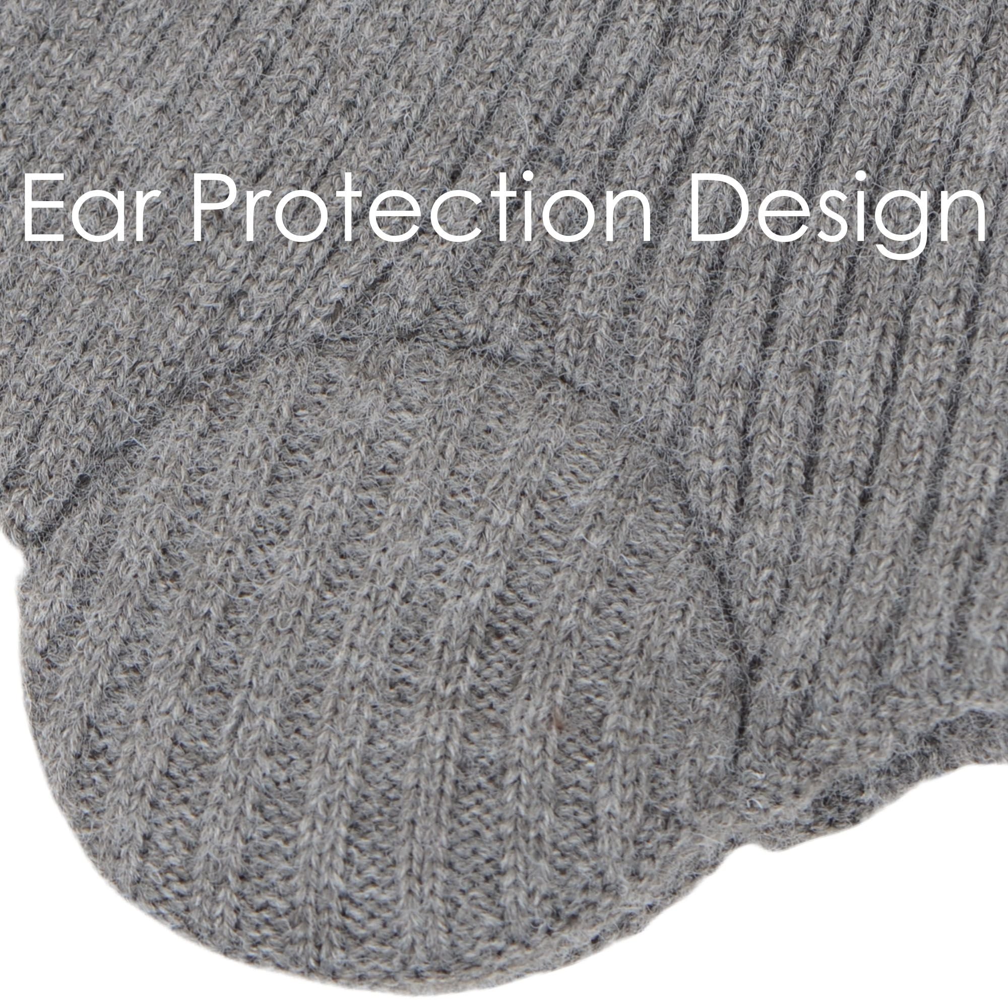 Alilang Warm Winter Knitted Beanie Hat with Earflap Daily Headwear Ski Mask for Men Women