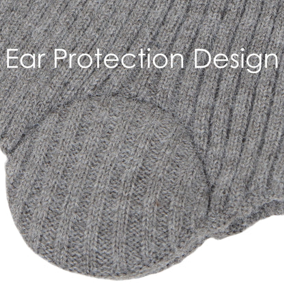 Alilang Warm Winter Knitted Beanie Hat with Earflap Daily Headwear Ski Mask for Men Women