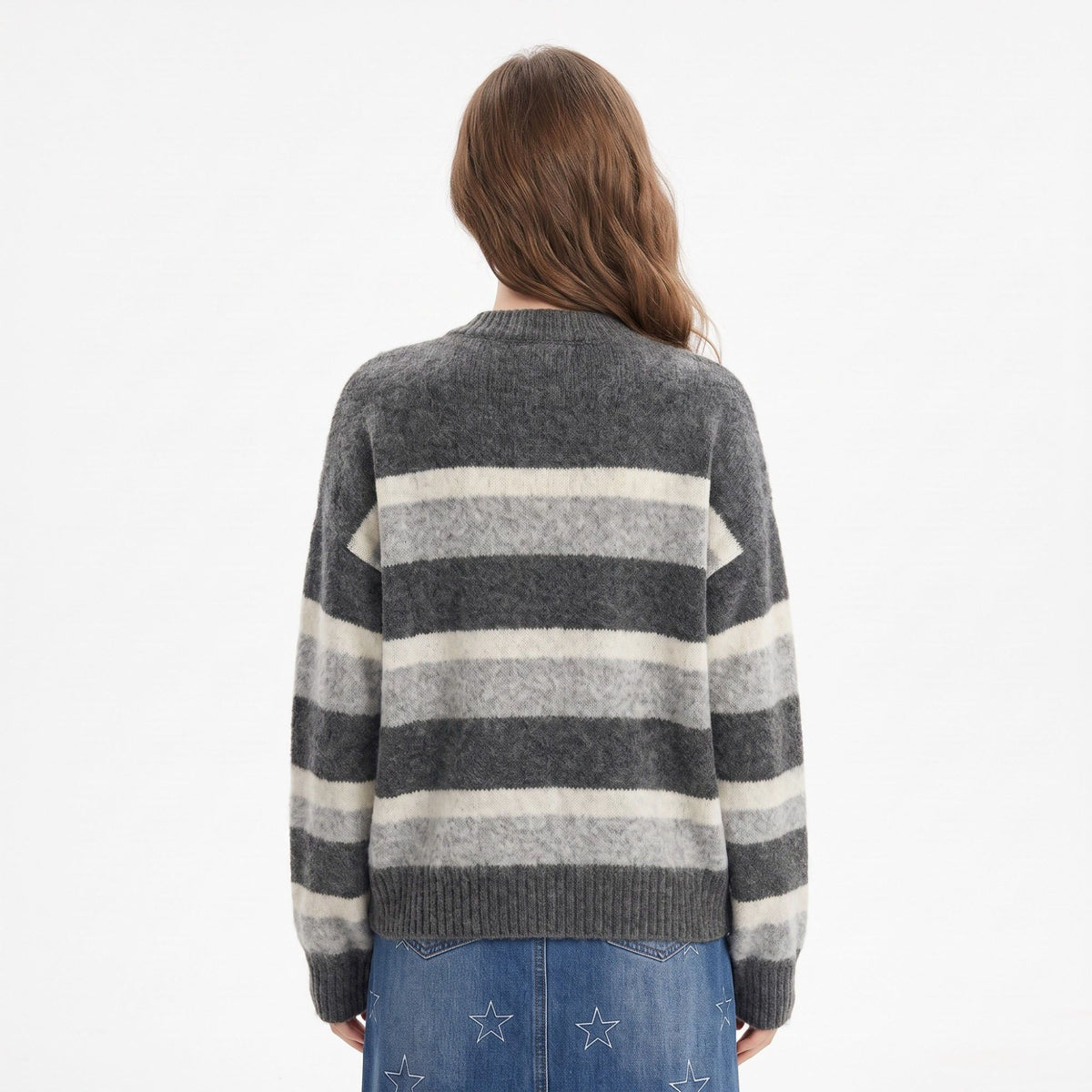 Floral Embroidered Striped Button Front Cardigan