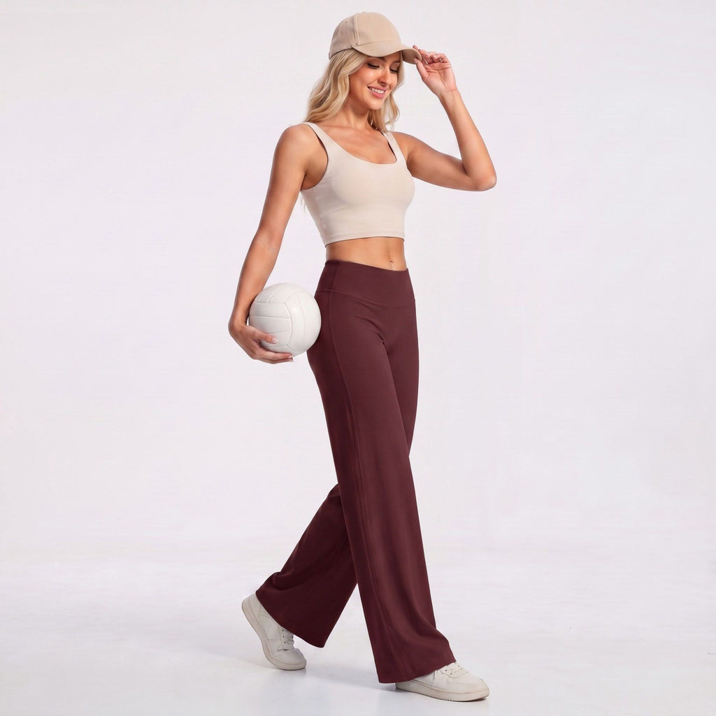 High Waist Wide Leg Yoga Pants Stretch Workout Pants