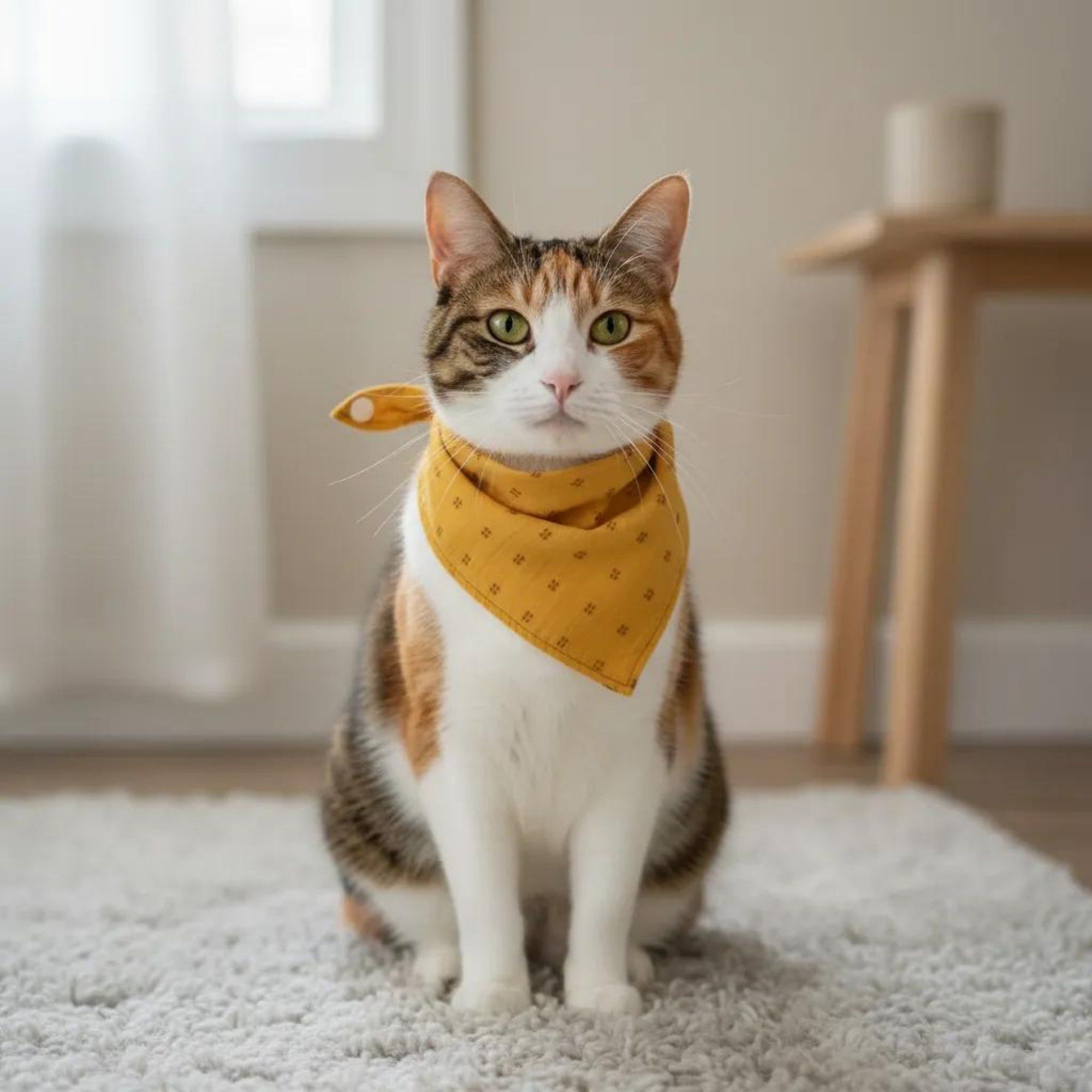 Pet Bandana Collar Soft Adjustable Classic Print Scarf with Tie Closure Everyday Neckwear