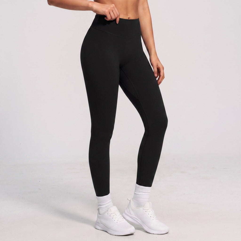 High Waist Full Length Leggings with Contour Seams Fitted Yoga Pants for Gym Training