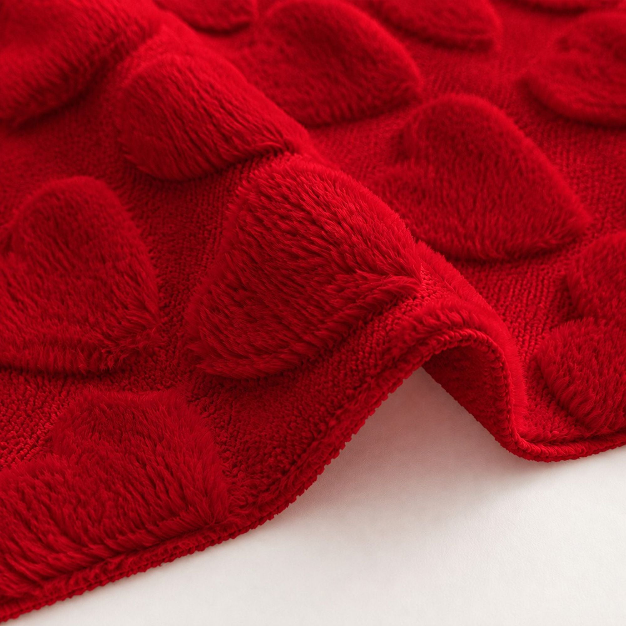 Plush Heart Textured Throw Pillow Cover for Couch Bed and Chair