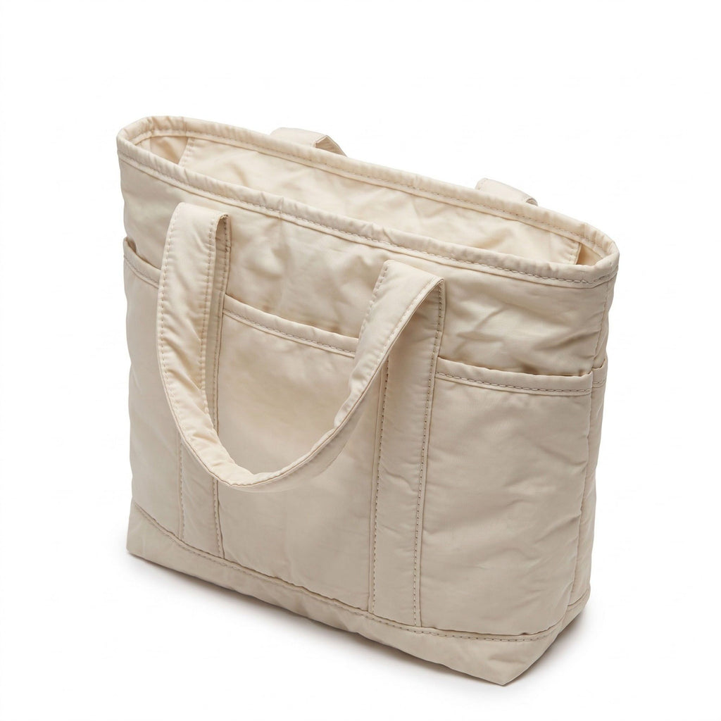 Lightweight Utility Tote Bag with Long Shoulder Straps and Exterior Pockets 9x7.5x4.5in