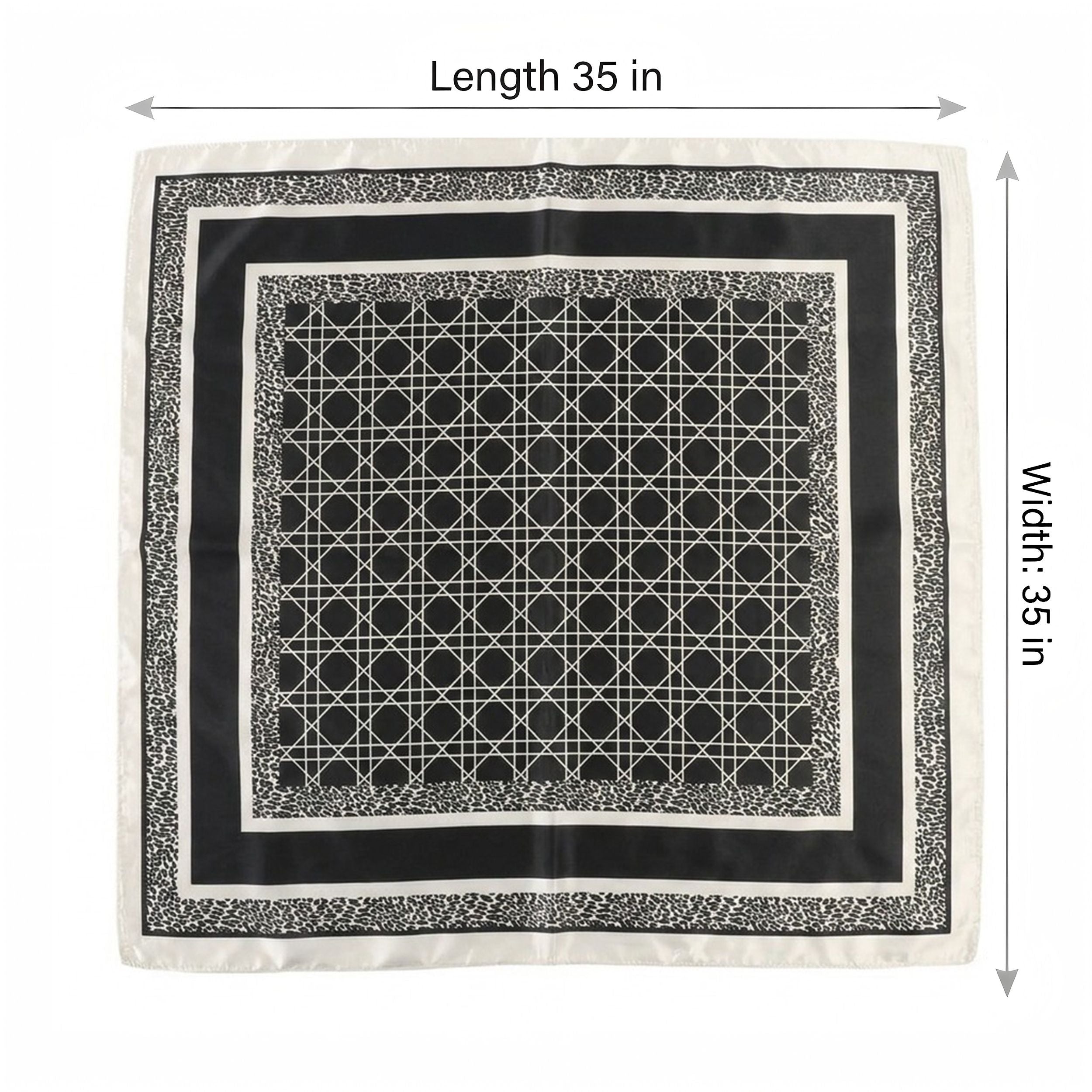 Anna-Kaci Women's Square Geometric Satin Scarf Silk Feel Head Wrap Bandana 35 Inch