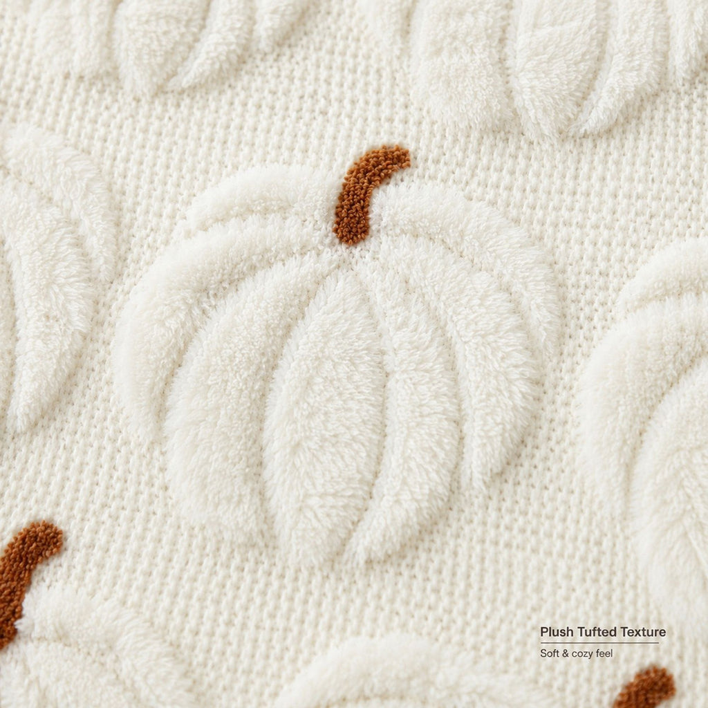 Textured Pumpkin Decorative Throw Pillow Cover for Sofa Bed Chair Fall Decor