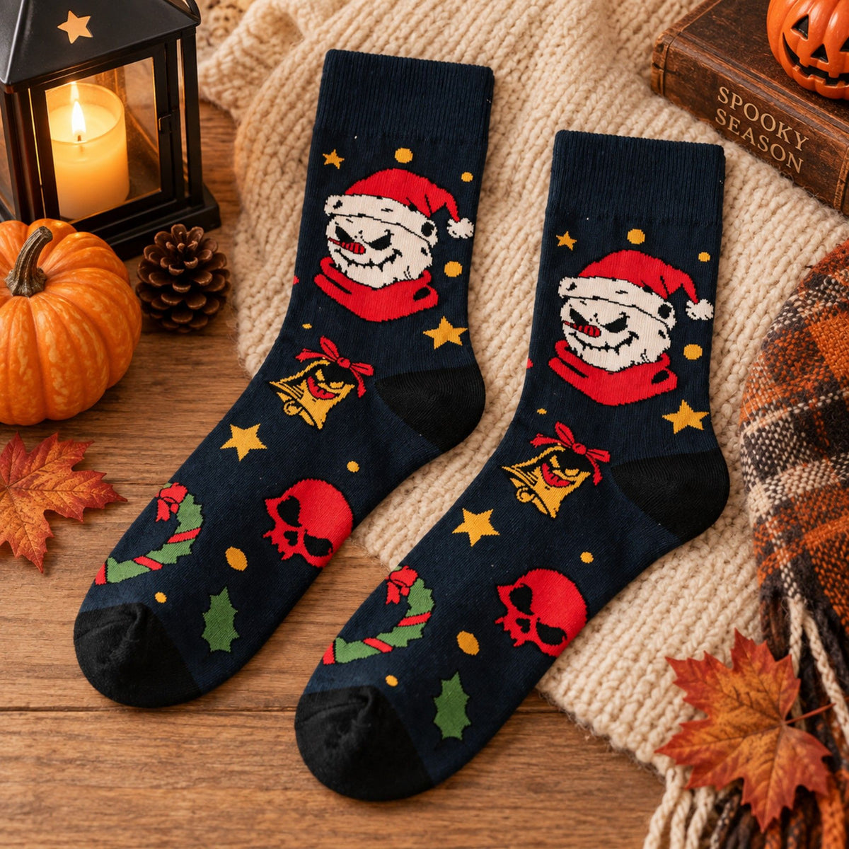 Holiday Novelty Crew Socks 3 Pair Pack Festive Patterns