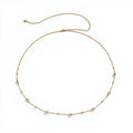 Anna-Kaci Women's Delicate Rhinestone Waist Chain with Minimalist Thin Link Design and Adjustable Closure 45.5in