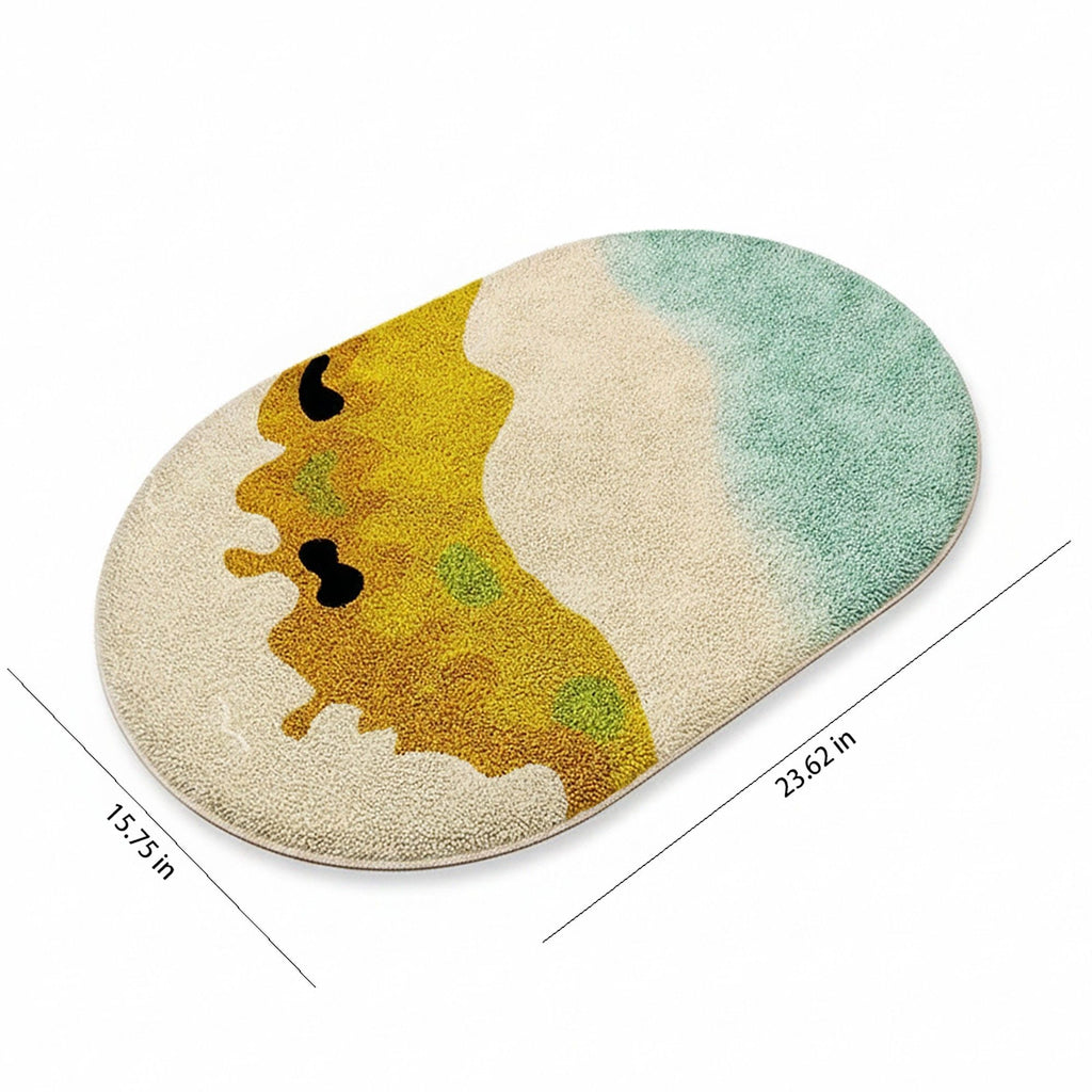 Abstract Tufted Floor Mat Soft Plush Irregular Shape Non Slip Backing Decorative Indoor Rug Modern Pattern