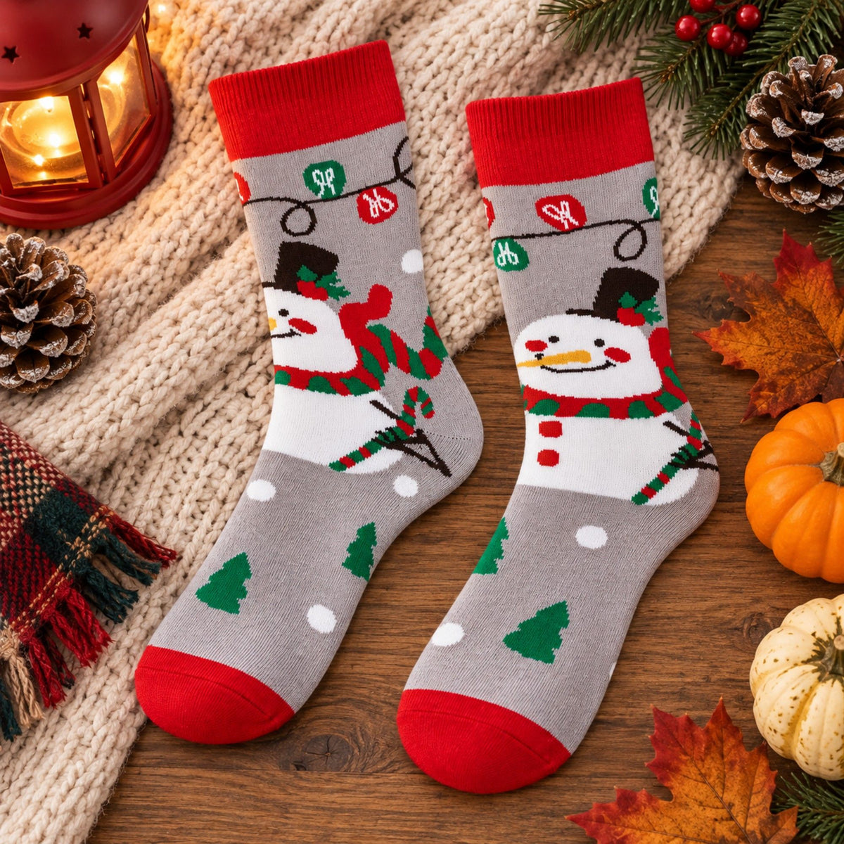 Holiday Novelty 3 Pack Crew Socks Assorted Festive Christmas Patterns