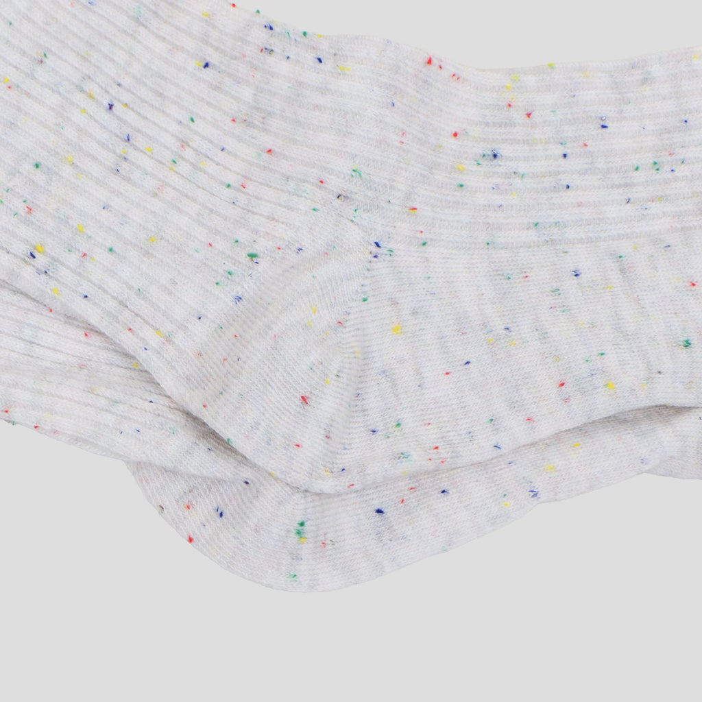 Anna-Kaci Women's Chic Style Solid Speckled Crew Socks Non Slip Cotton for Casual 2 Pairs 4 Season