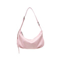 Slouchy Leather Shoulder Bag with Adjustable Strap Soft Crescent Silhouette and Zip Closure