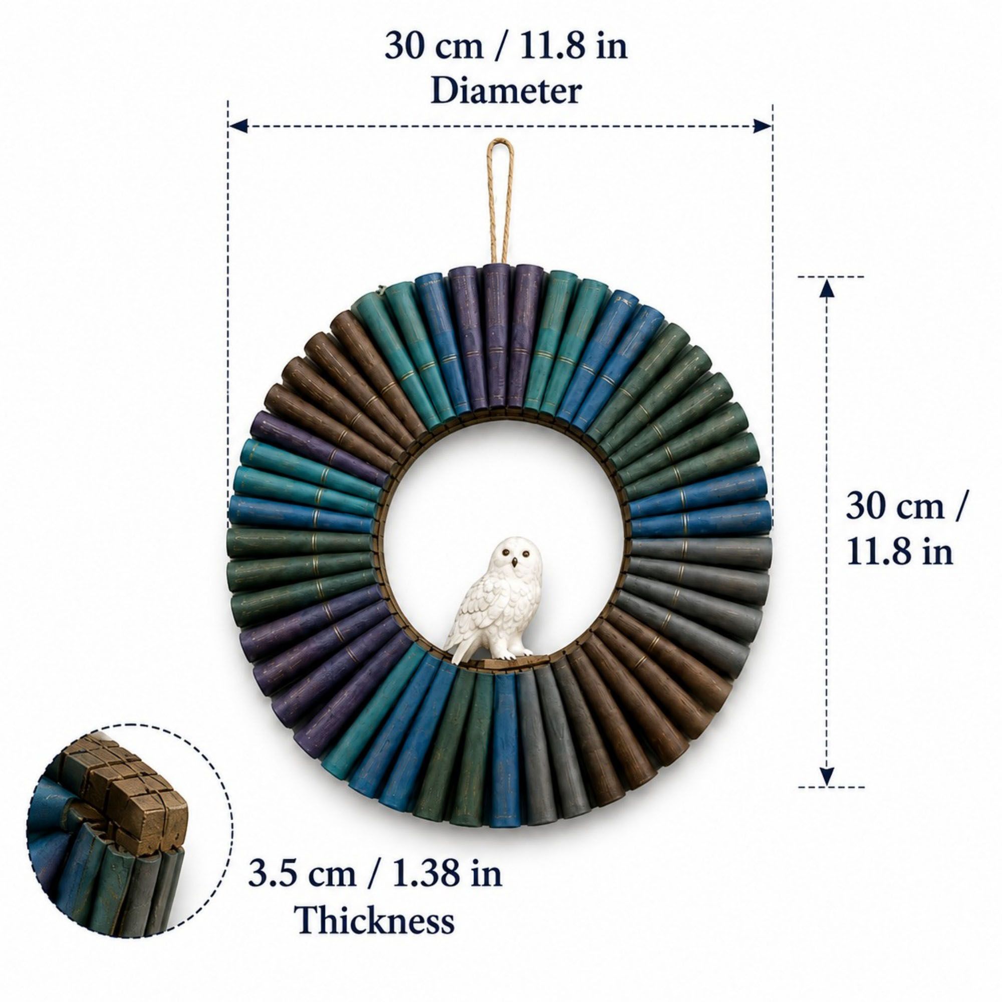 Gothic Raven Decorative Book Door Wreath 11.8 Inch