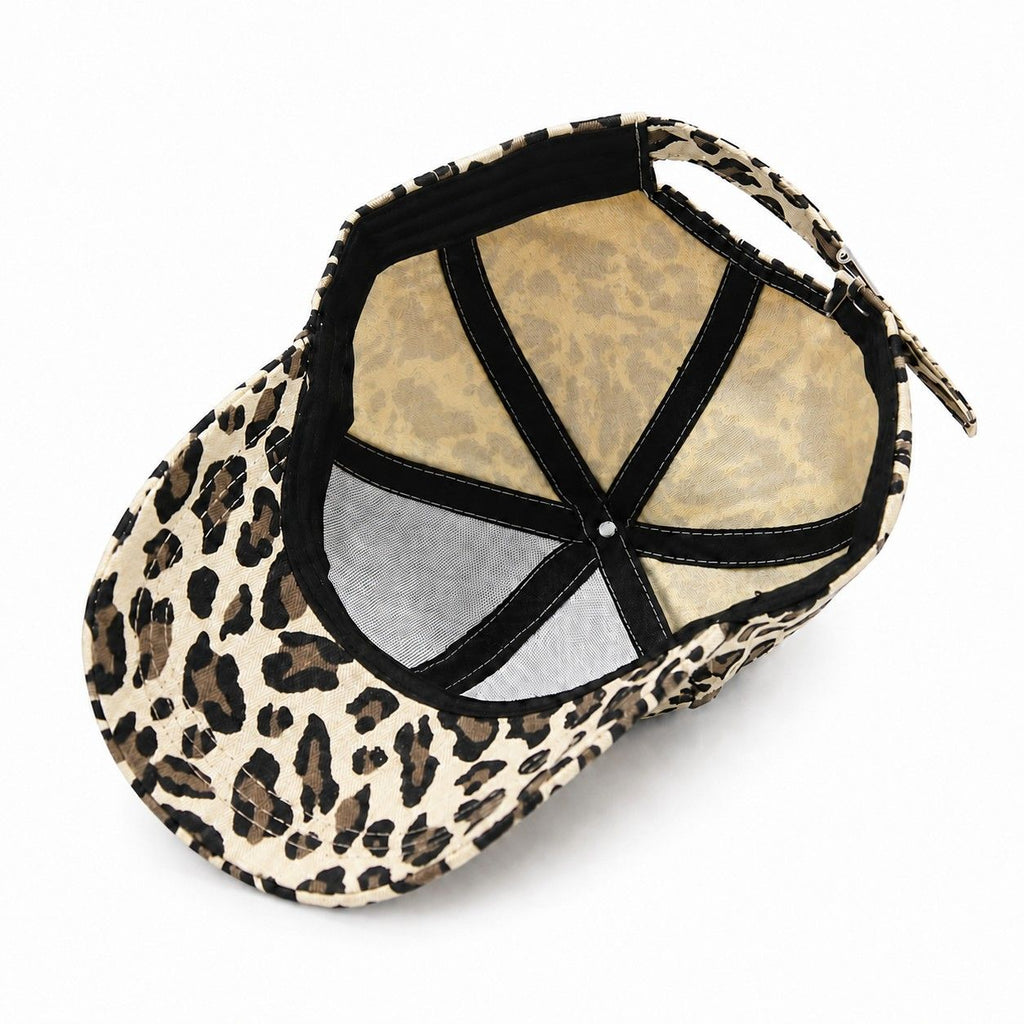 Leopard Print Baseball Cap Adjustable Curved Brim Casual Animal Print Hat