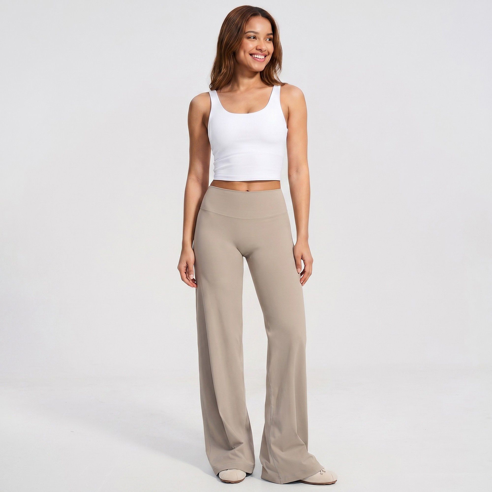 High Waisted Wide Leg Yoga Pants Loose Fit Workout Lounge Pants