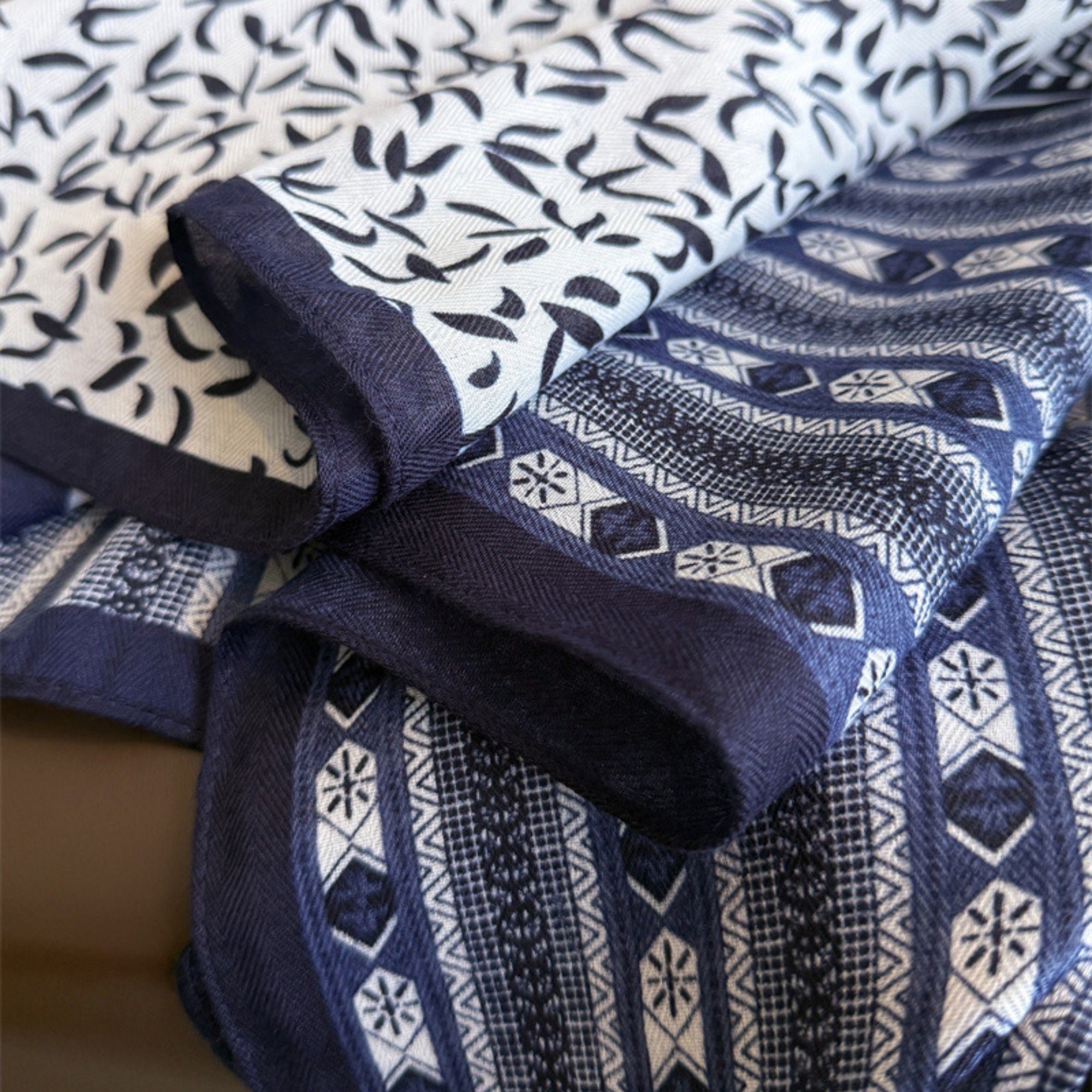 Anna-Kaci Women's Geometric and Leaf Print Satin Square Scarf with Contrasting Patterns 27x27in