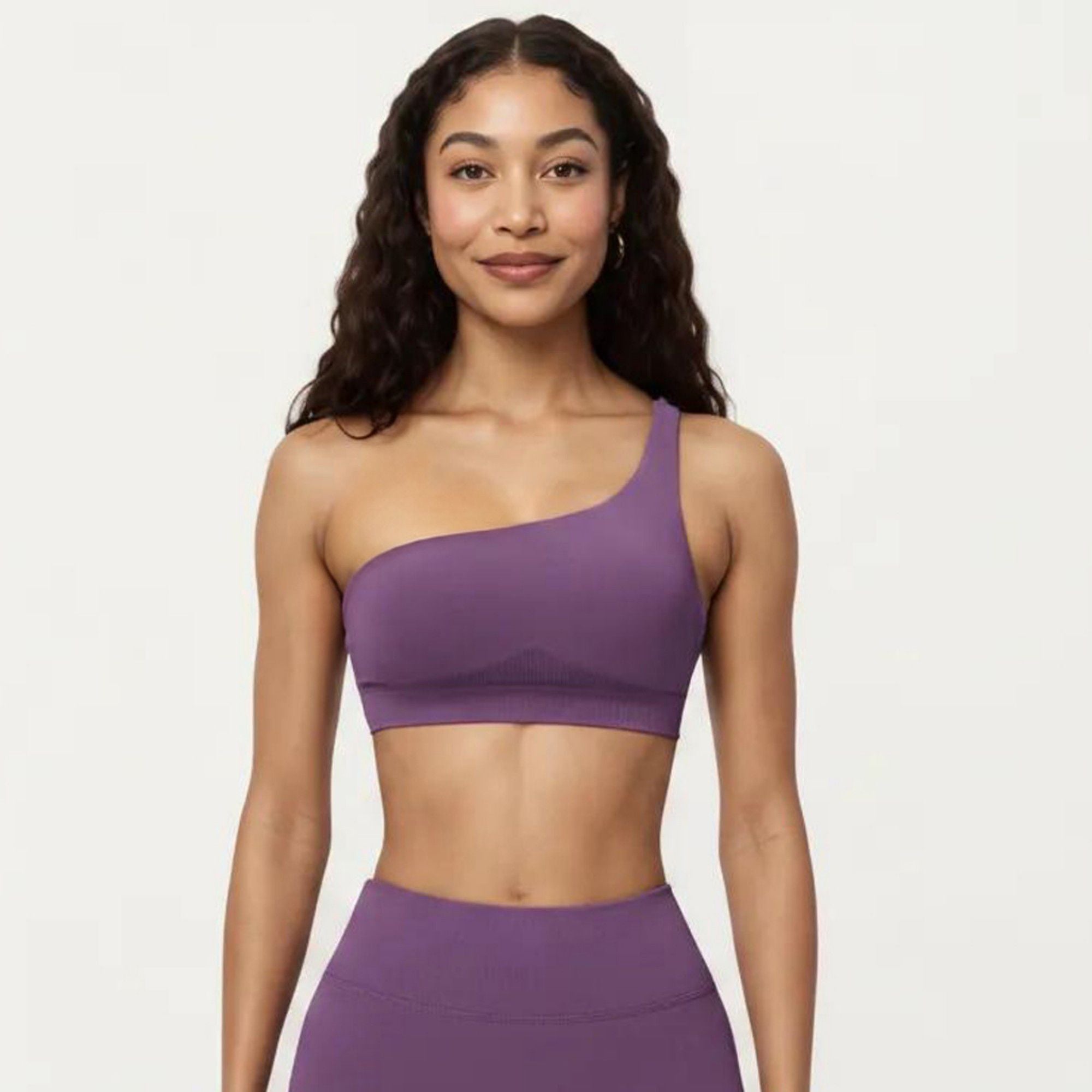 Anna-Kaci Active Women's One Shoulder Sports Bra with Asymmetric Strap and Smooth Stretch Fit