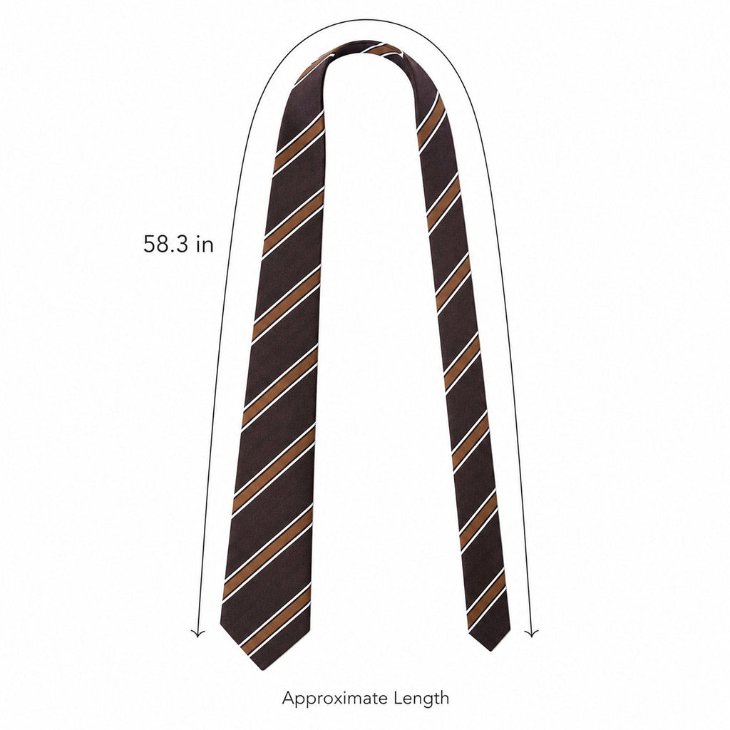 Striped Long Necktie for School Uniform and Waist Belt Styling