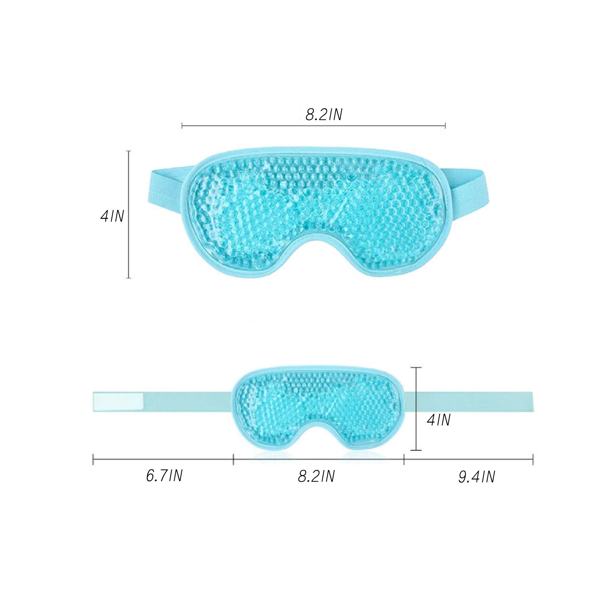 Anna-Kaci Reusable Gel Bead Eye Mask Hot and Cold Compress with PVC Exterior Adjustable Strap Design