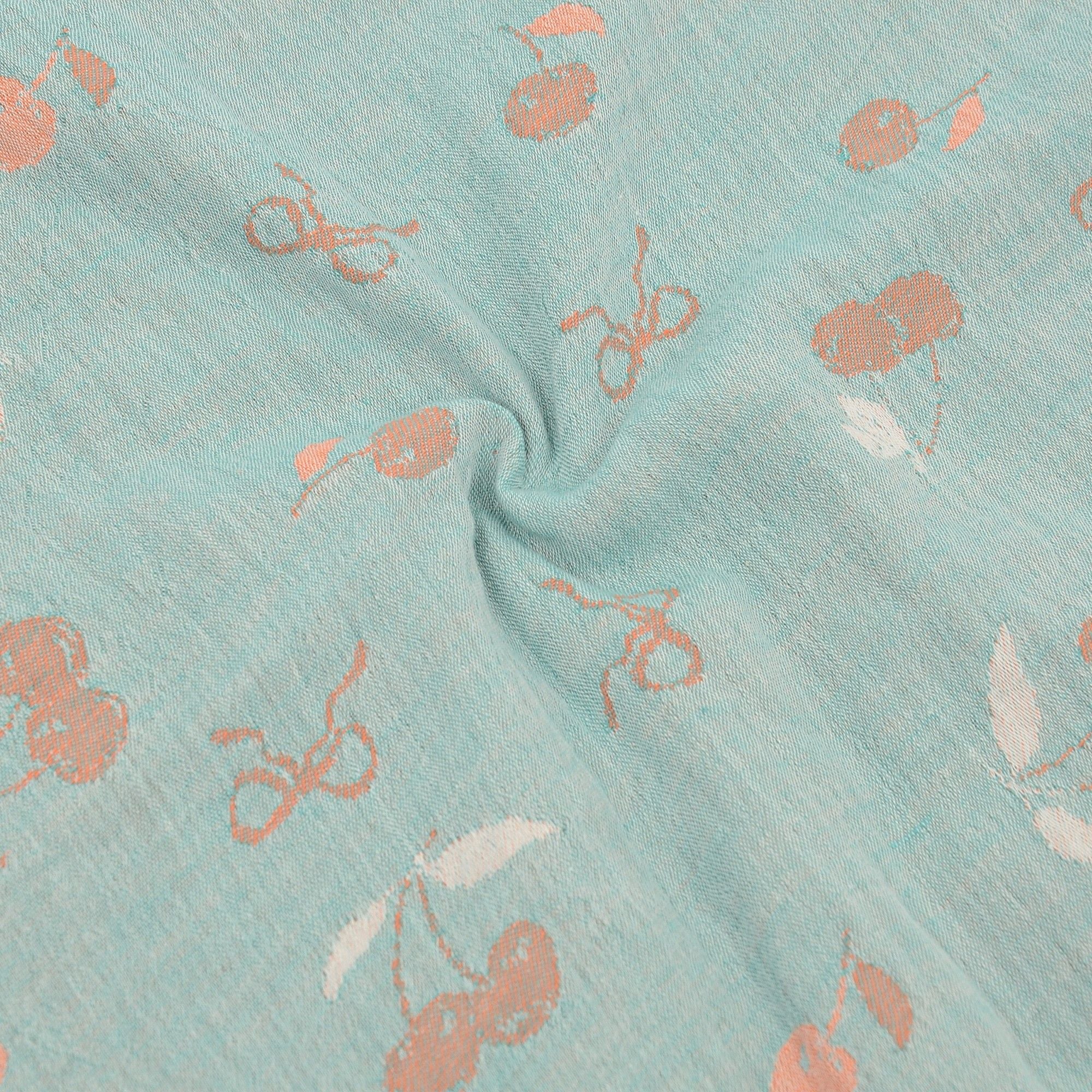 2-Piece Cotton Pillowcases with Cherry Print Design for Bedroom, Soft and Cozy Bedding Set 17.7x17.7in
