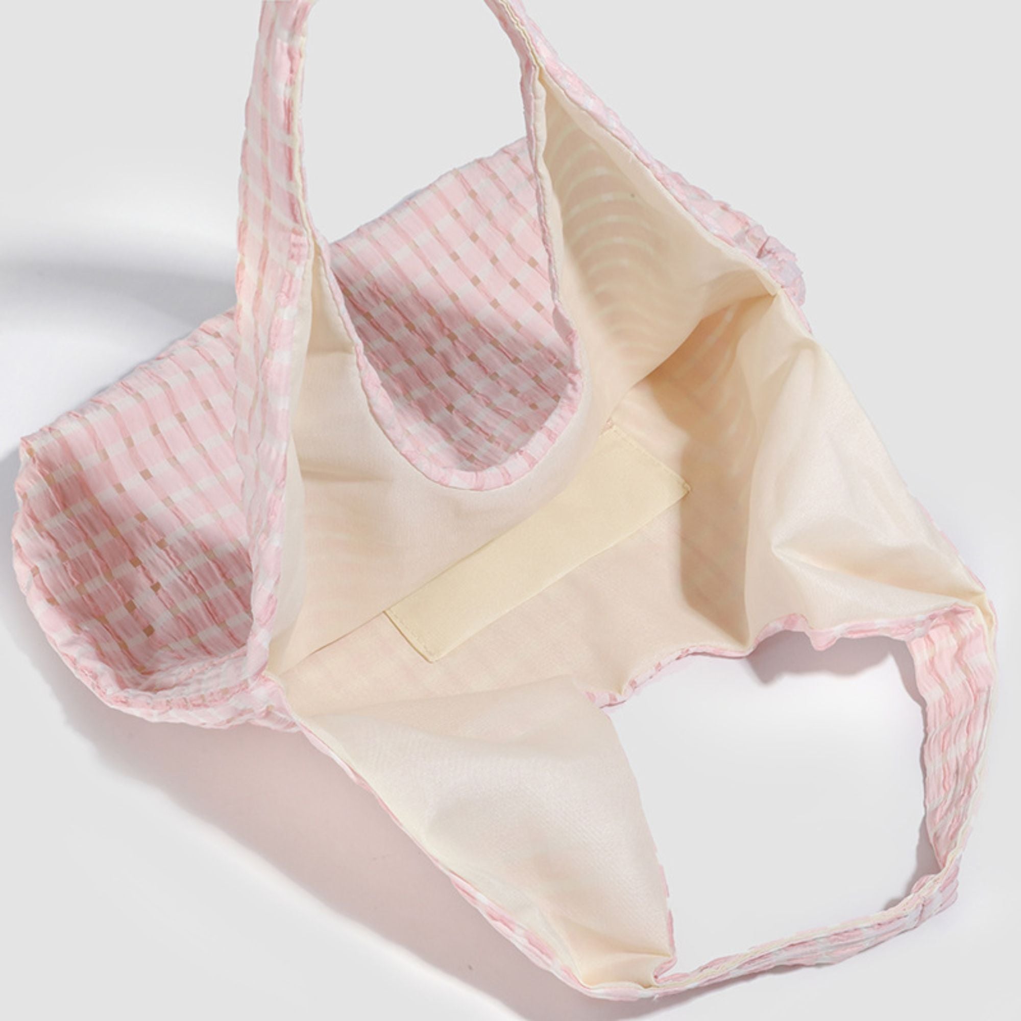 Plaid Hobo Tote Bag with Soft Slouchy Shape and Shoulder Handle