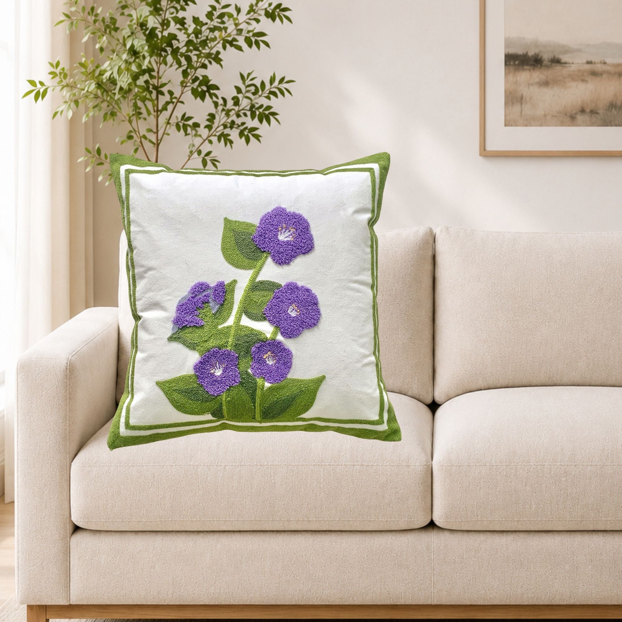 17.7*17.7in Canvas Throw Pillow Decorative Cushion for Home