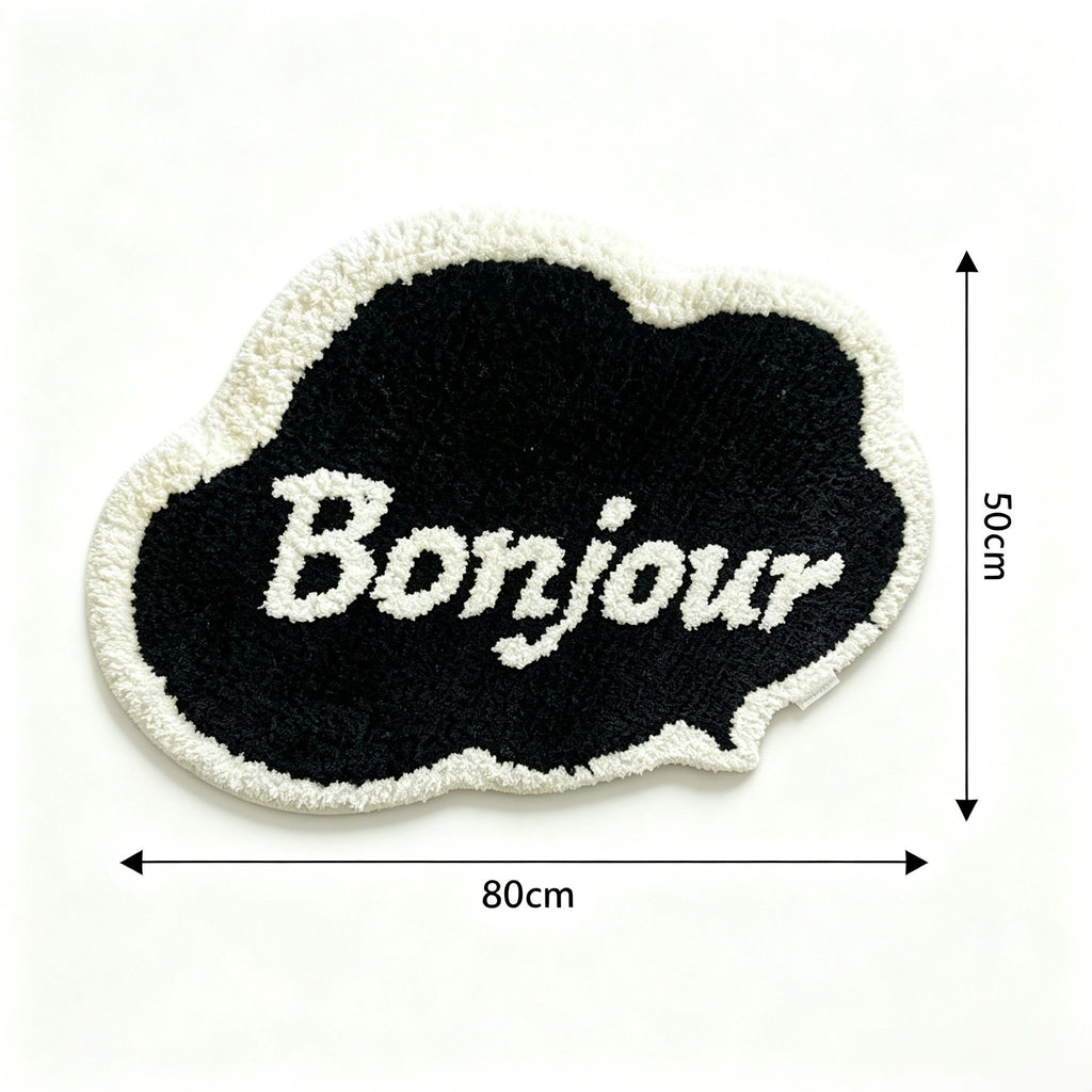 Bonjour Cloud Shaped Bathroom Floor Mat Soft Water Absorbent with Anti-Slip Base