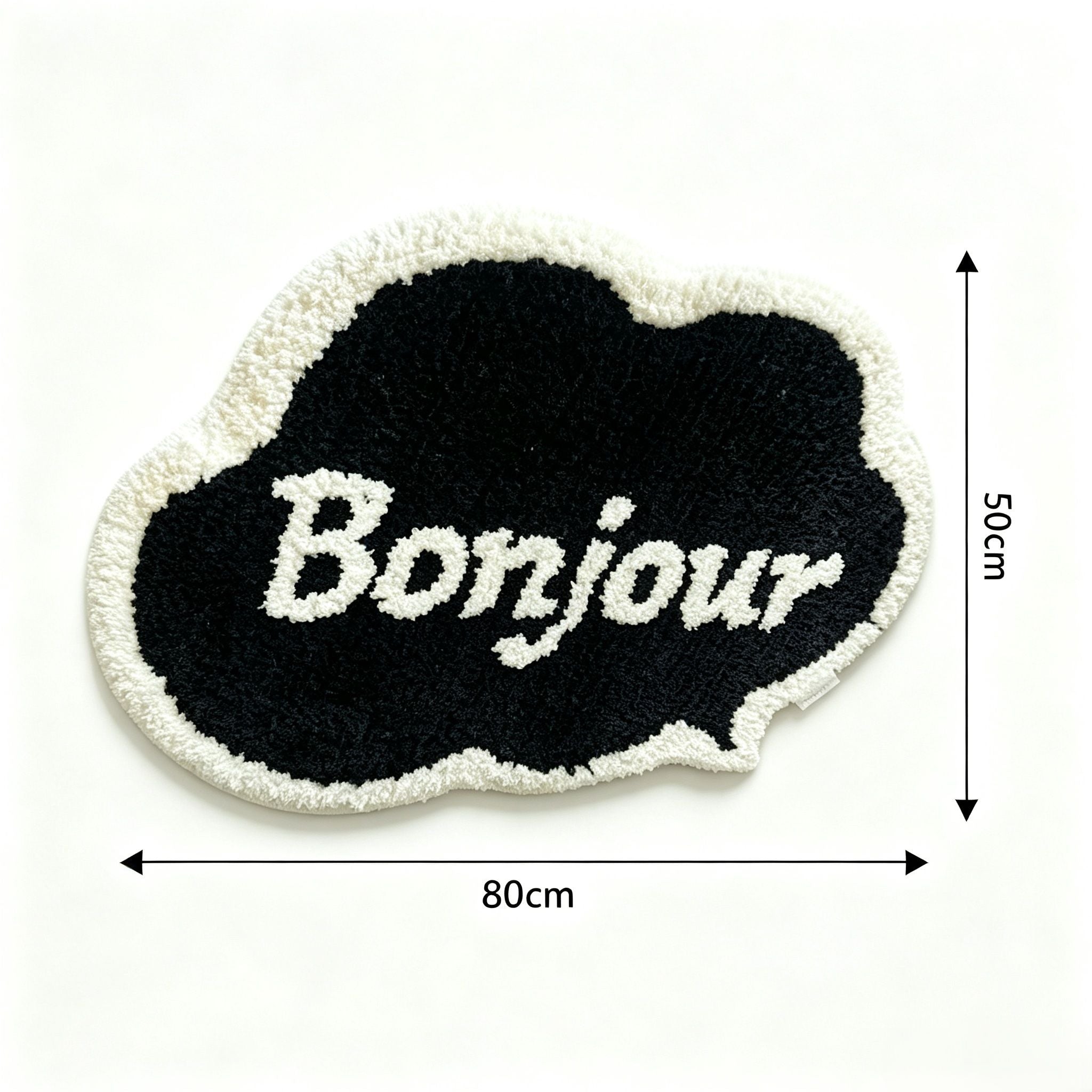 Bonjour Cloud Shaped Bathroom Floor Mat Soft Water Absorbent with Anti-Slip Base