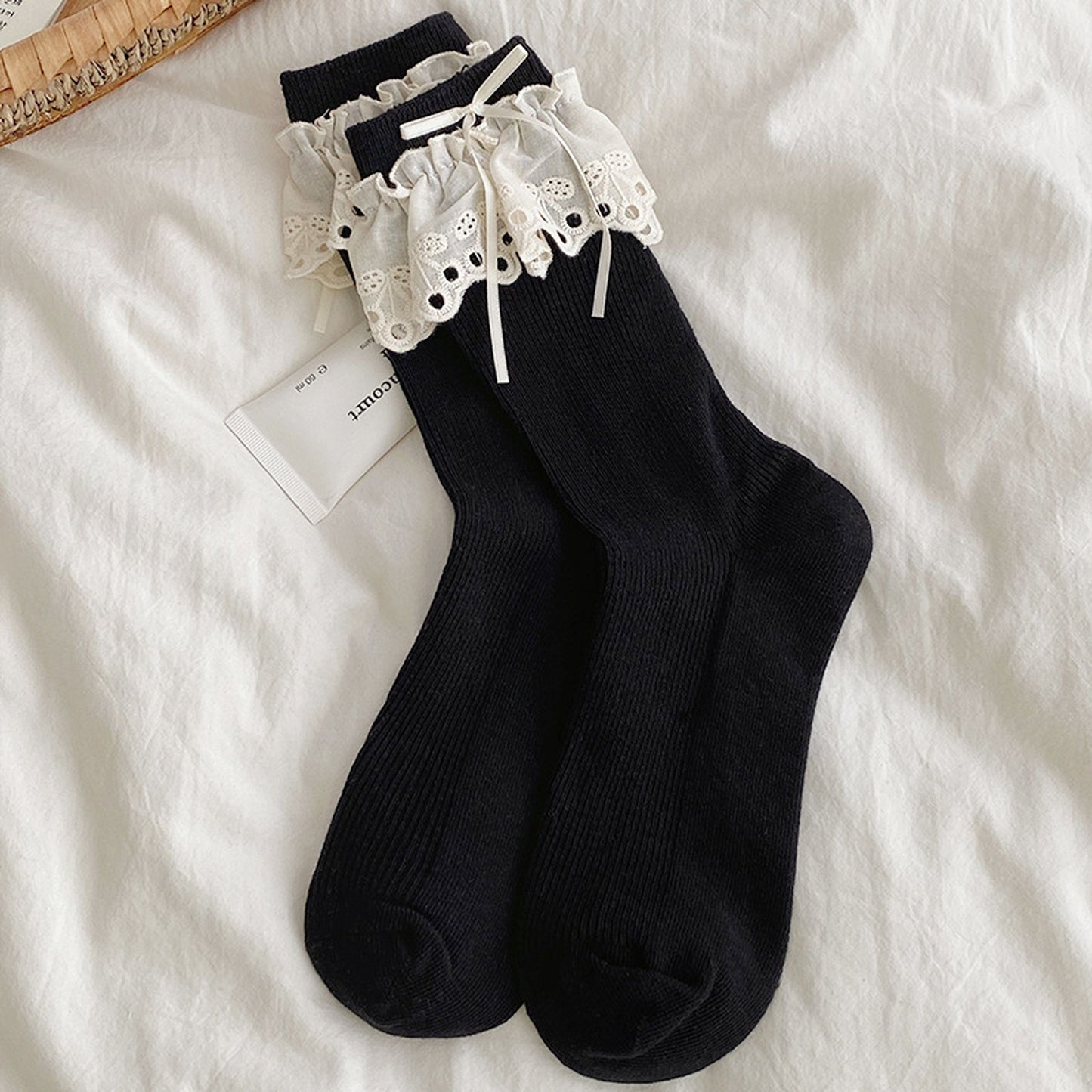 Anna-Kaci Women's Summer Ruffled Lace - Trim Ankle Socks 6Pk