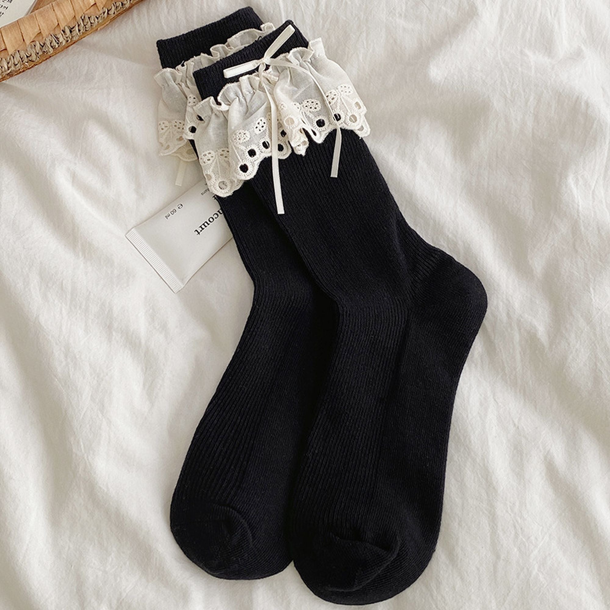 Anna-Kaci Women's Summer Ruffled Lace - Trim Ankle Socks 6Pk