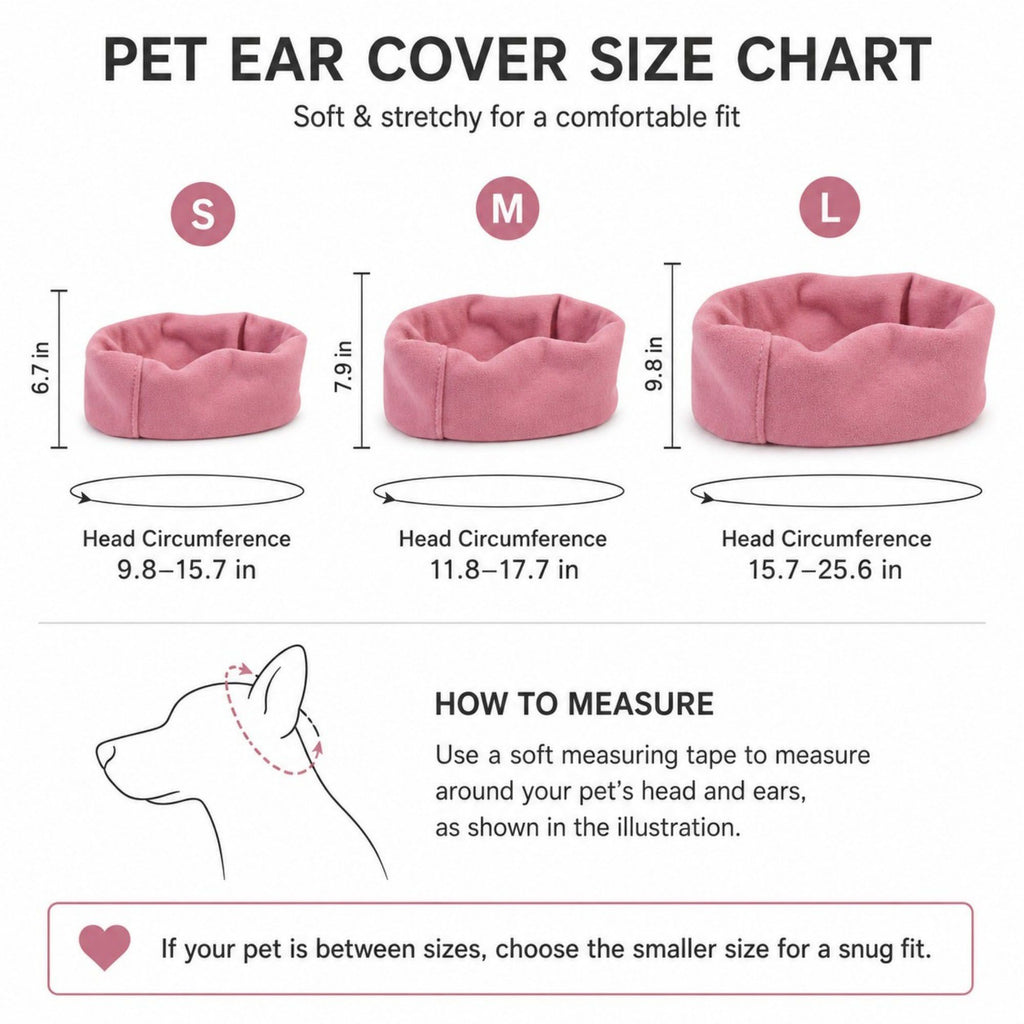 Pet Cat and Dog Ear Cover Soft Stretchy Snood for Grooming, Noise Reduction and Cold Weather