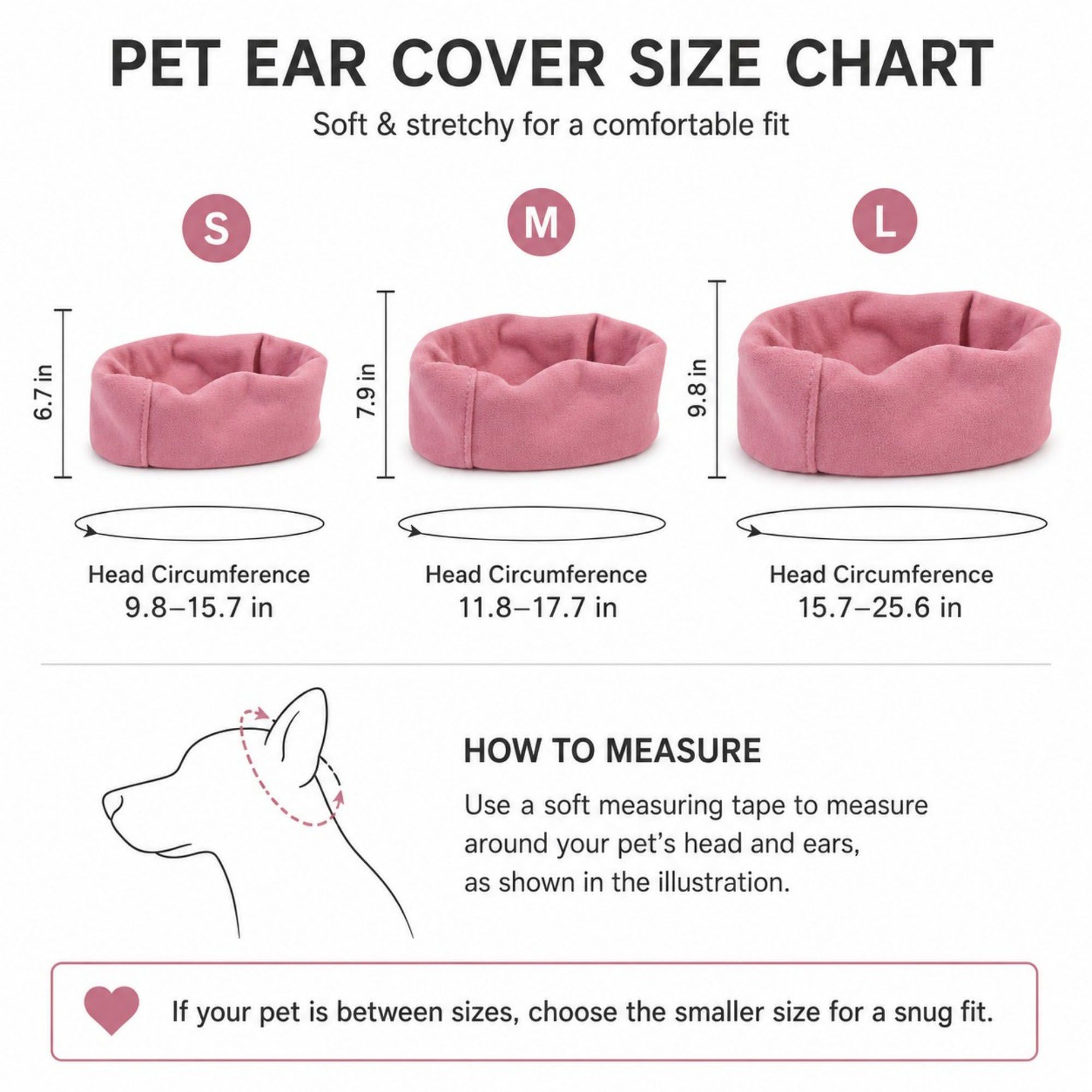Pet Cat and Dog Ear Cover Soft Stretchy Snood for Grooming, Noise Reduction and Cold Weather