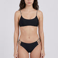 2-Piece Bralette Bikini Swimsuit with Scoop Neck Animal Print Straps Strappy Side Bottoms and Stretch Fit