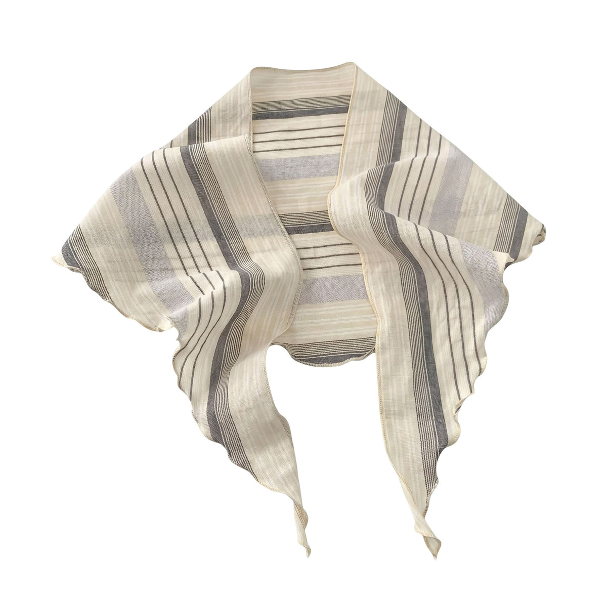 Striped Triangle Scarf Lightweight Soft Neck Head Scarf Casual Layering Wrap 39.5x21.5 Inches