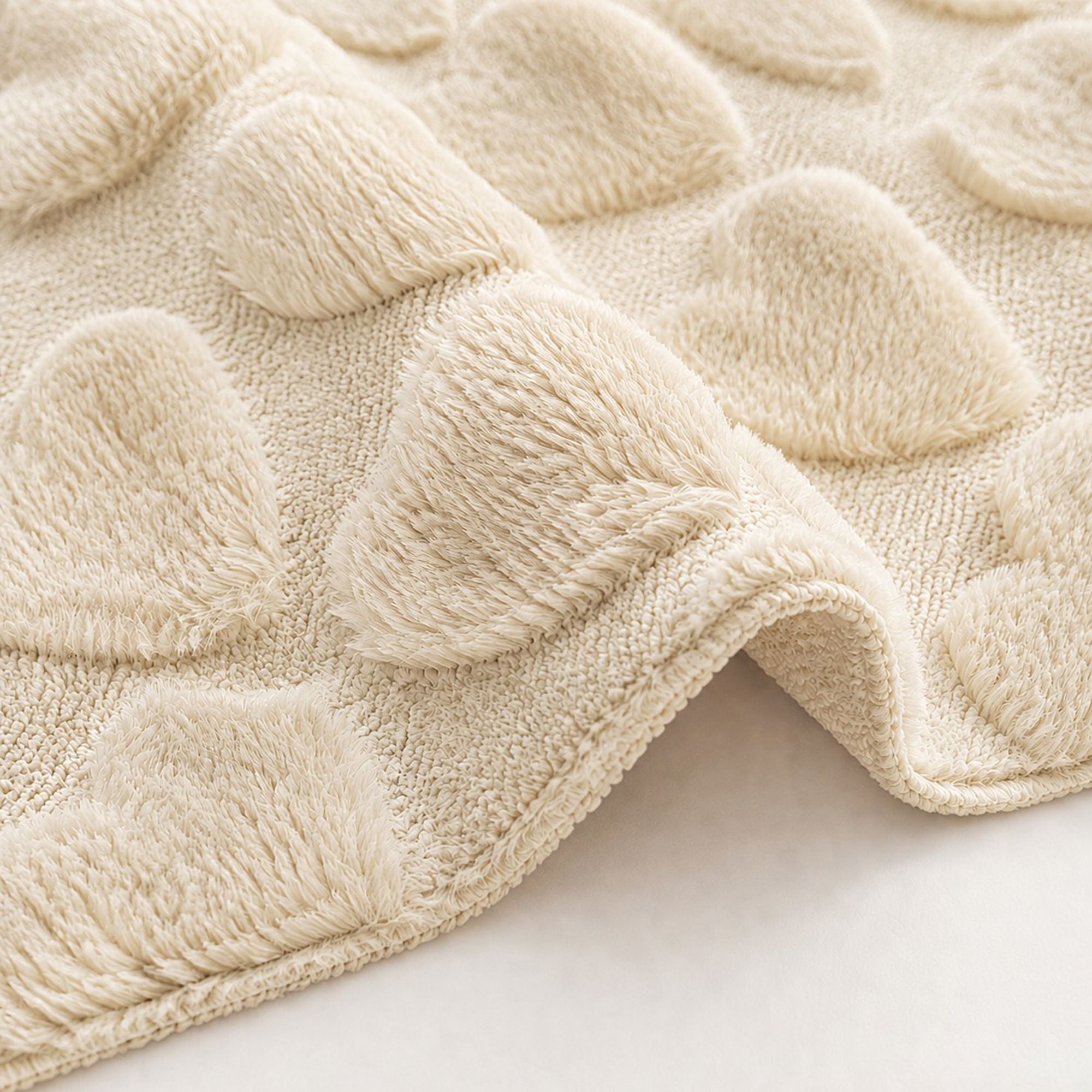 Plush Heart Textured Throw Pillow Cover for Couch Bed and Chair