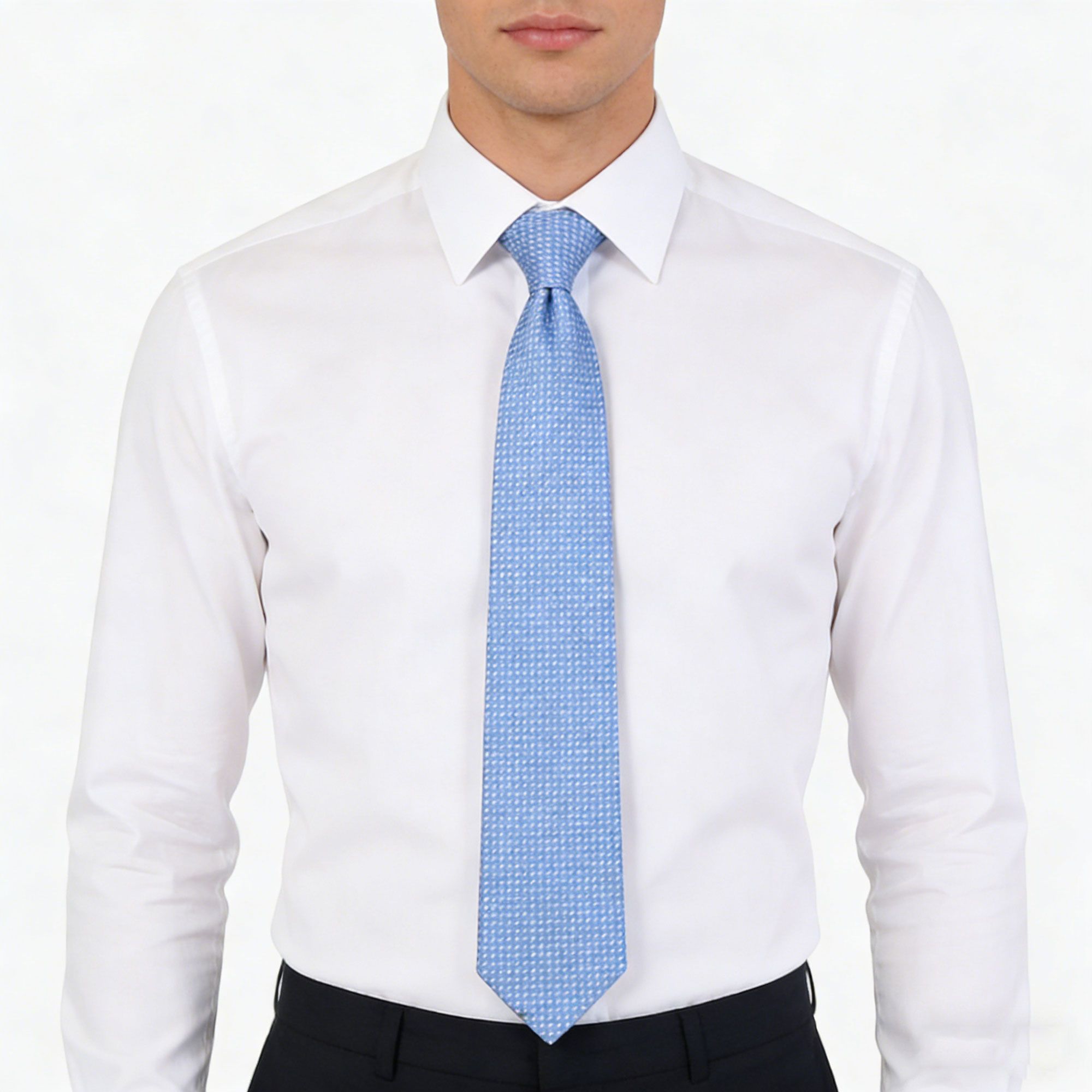 Anna-Kaci Men's Textured Polyester Tie - Formal Necktie for Business, Weddings & Holiday Events