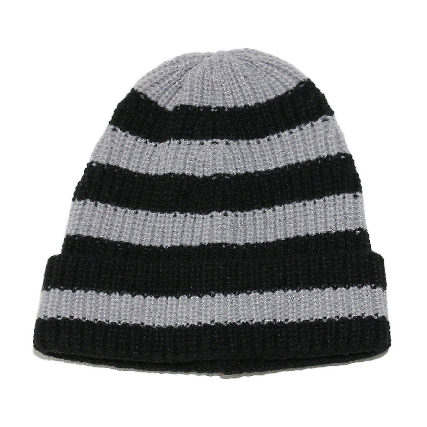 Anna-Kaci Unisex Striped Knit Beanie Hat Cuffed Warm Winter Cap