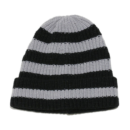 Anna-Kaci Unisex Striped Knit Beanie Hat Cuffed Warm Winter Cap