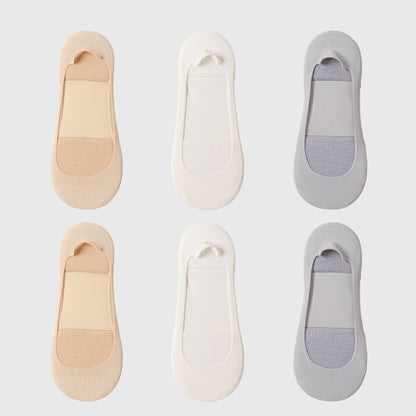 Anna-Kaci Women's Non-slip No Show Socks Soft Solid Bottom for Casual 6Pk