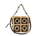 Handcrafted Straw Shoulder Bag with Adjustable Strap and Inner Pocket