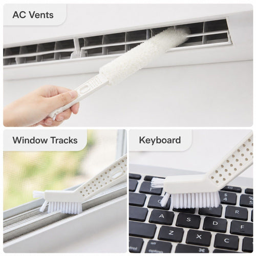 2-in-1 Microfiber Duster and Crevice Cleaning Brush for Vents, Tracks and Keyboards