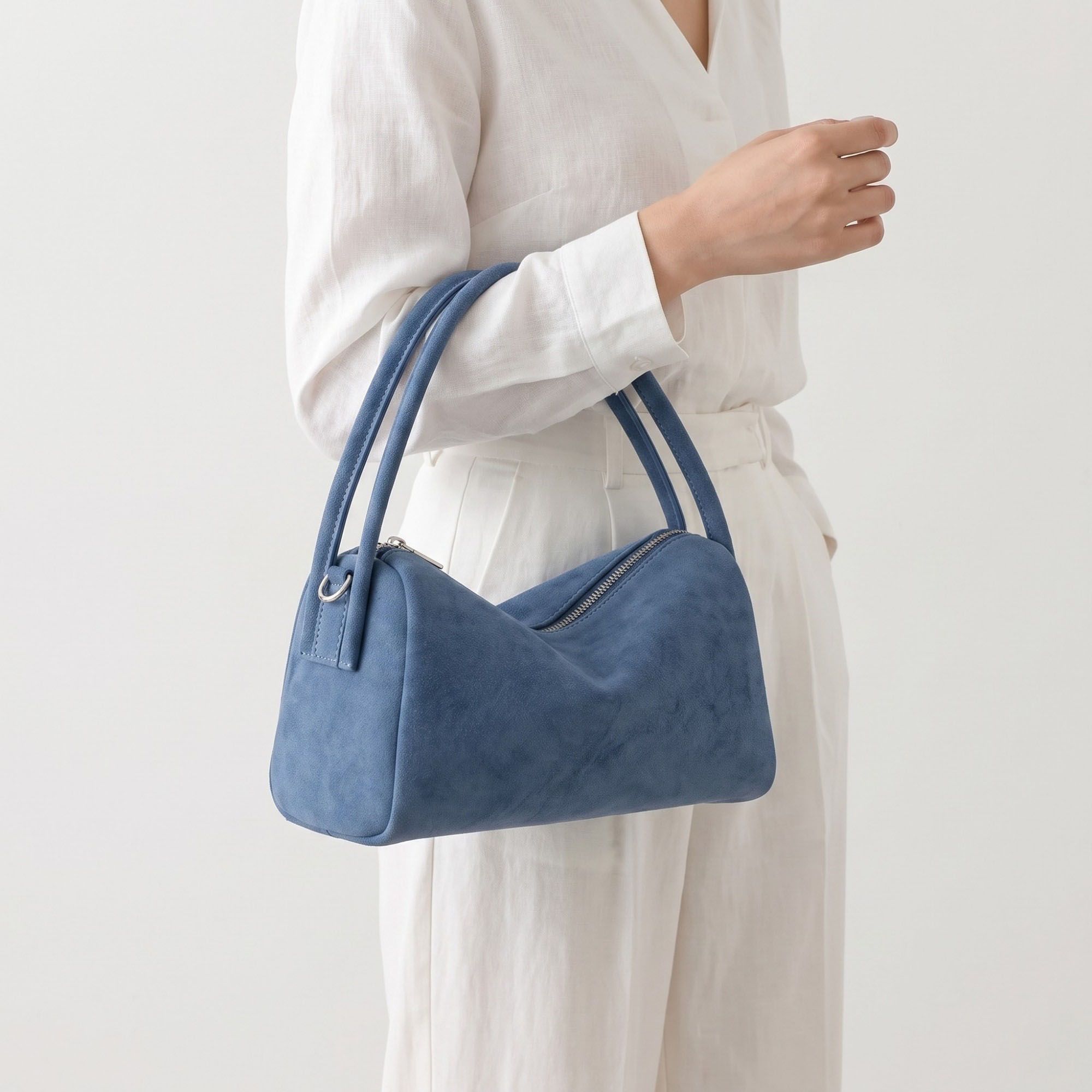 Structured Shoulder Bag with Dual Handles and Crossbody Strap 11.8x9.5x4in