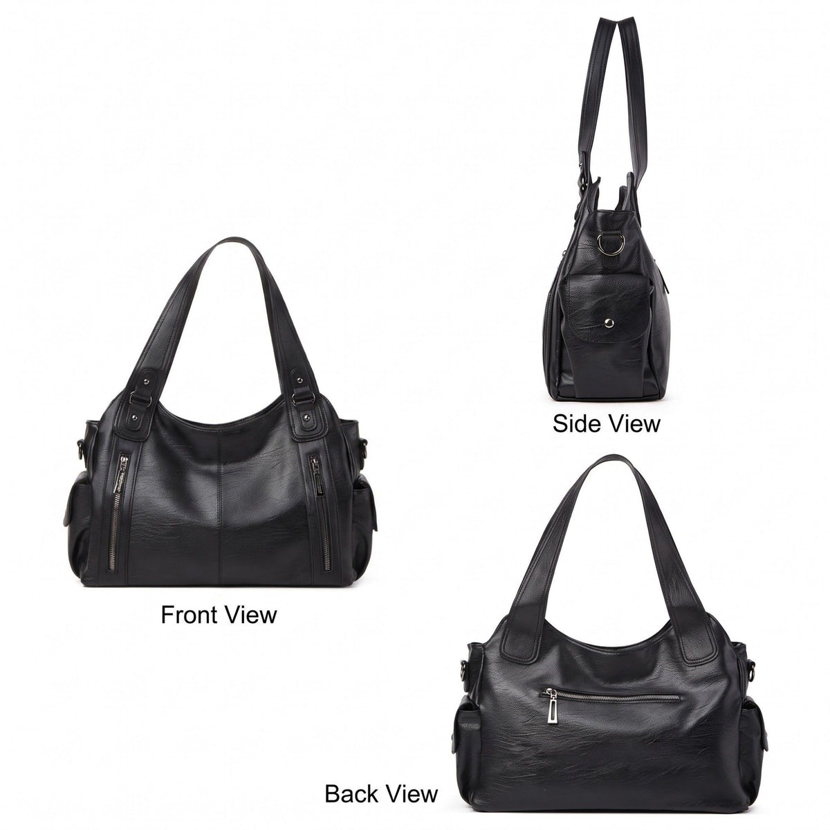 Large Shoulder Tote Bag with Multiple Pockets