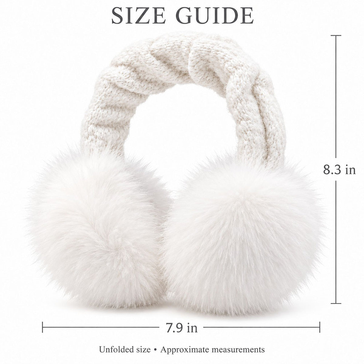 Cable Knit Foldable Winter Earmuffs with Plush Ear Covers