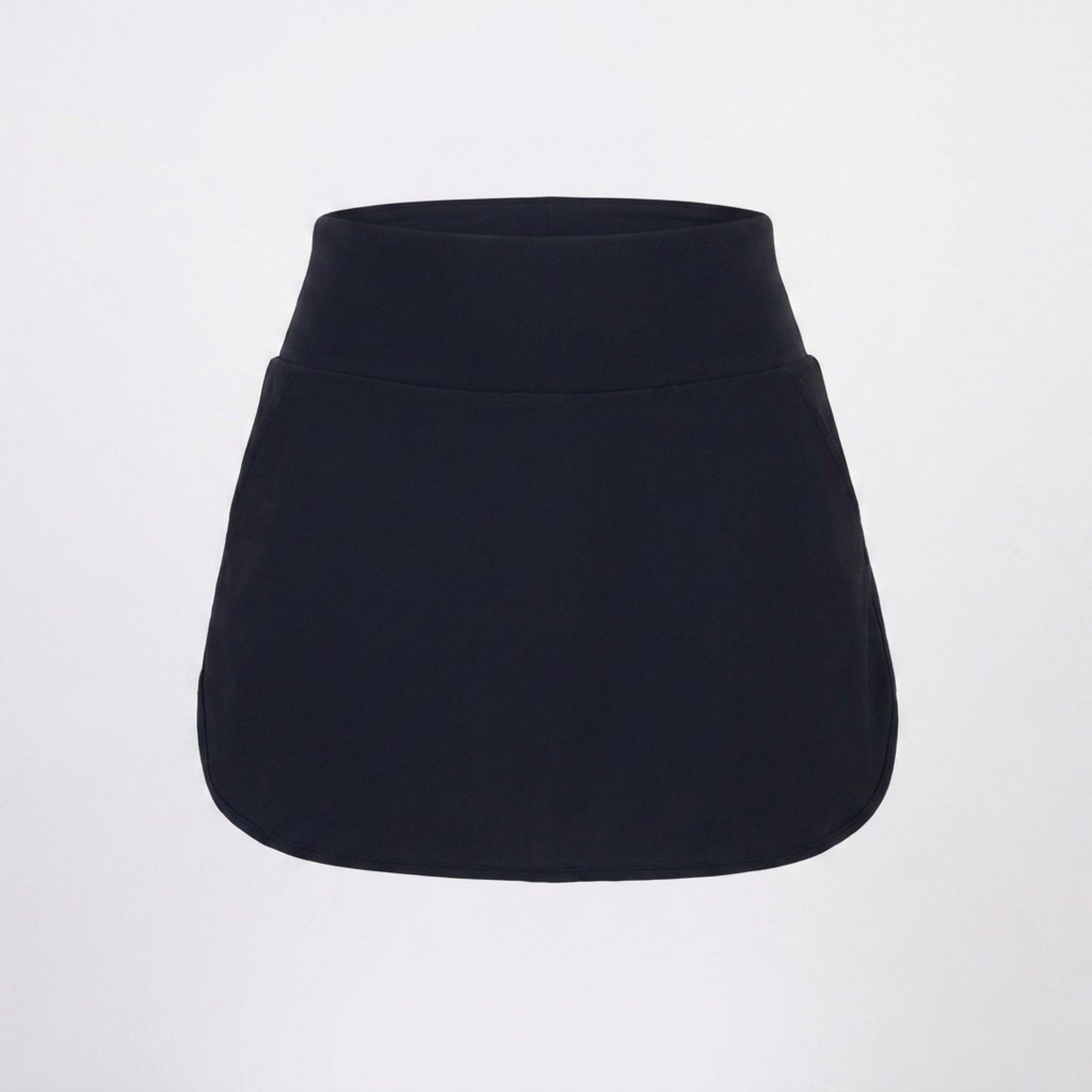 Anna-Kaci Active Women's High Waist Athletic Skort with Wide Waistband Curved Hem Smooth Stretch Knit and Built In Shorts