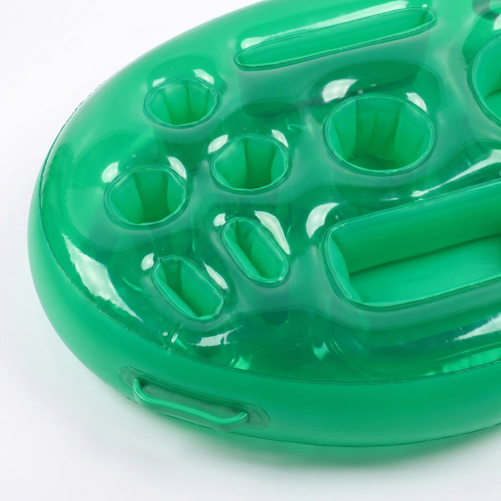 Green Inflatable Pool Serving Float with Cup Holders and Snack Trays