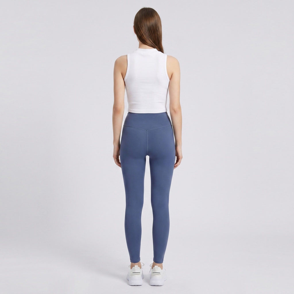 Anna-Kaci Women's High Waist Leggings with Back Contour Seam and Smooth Stretch Fit